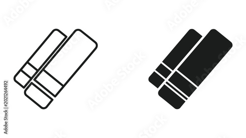 Tableau sur toile Black and white icons of two credit cards crossed over each other isolated on wh
