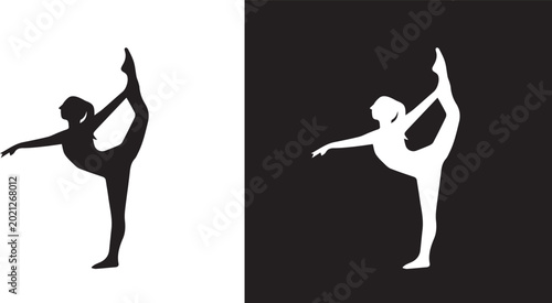 Fotografie Yoga Position Silhouette
