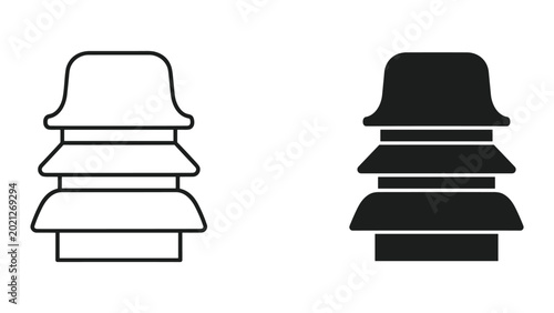 Bild auf Leinwand Vector illustration of black and white insulator icons for electrical purposes o