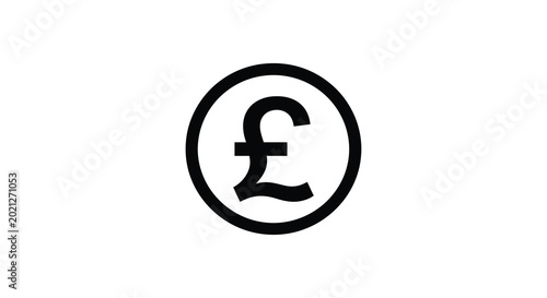 Fotografija pound symbol icon black silhouette on white background