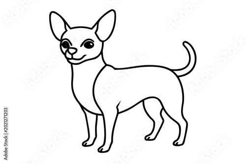 Chihuahua Dog breed line art vector, Dog line art symbol 

