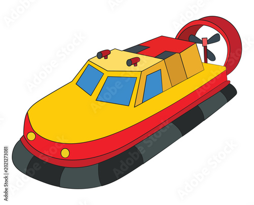 Foto Air hovercraft isolated on white background
