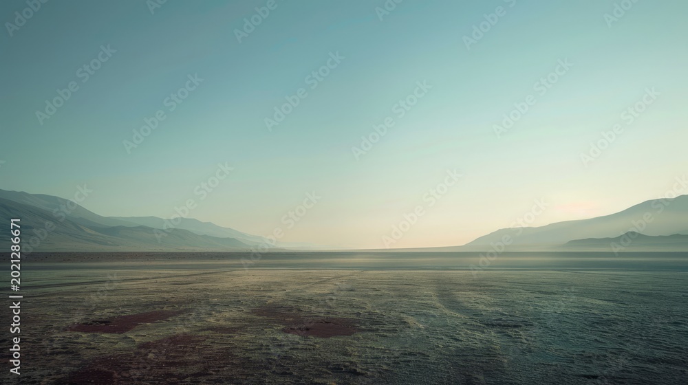 Fototapeta premium Vast minimal seascape with calm horizon and soft morning light
