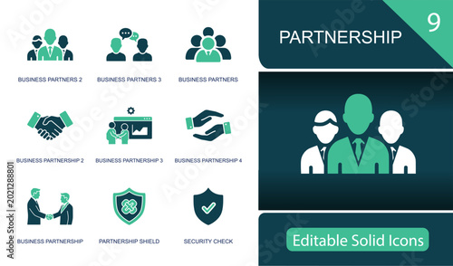 Fotografie Partnership icon set