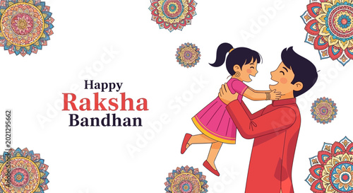 Photography Happy brother and sister illustration for Raksha Bandhan celebration