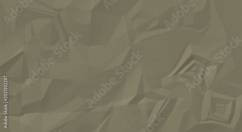 Textured olive green background with folds and geometric patterns