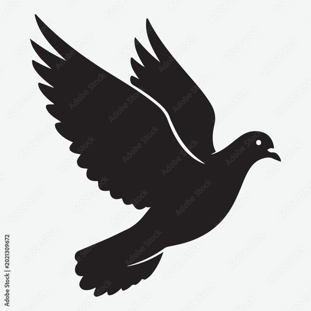 Fototapeta premium Black bird silhouette isolated on white background, graphic resource element, wildlife design vector illustration Flying black bird silhouette isolated on white background, nature graphic resource 