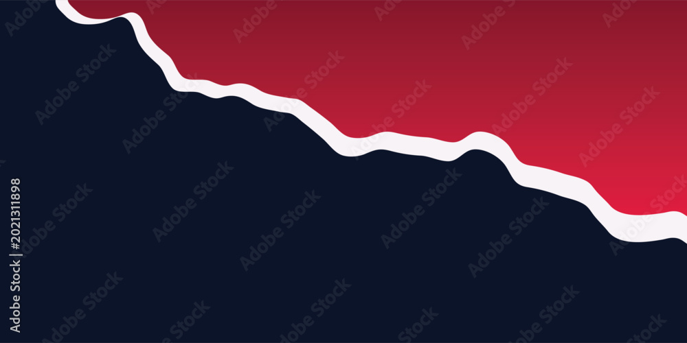Obraz premium Abstract torn paper edge with red white and black colors.