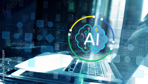 Fotografie Ai deep learning learning concepts.Agentic ai autonomous system.