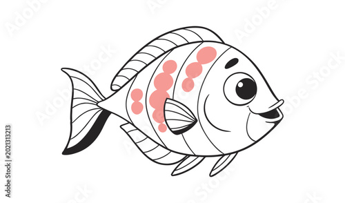 Vector illustration of a crab with orange shell and black eyes on white Vector