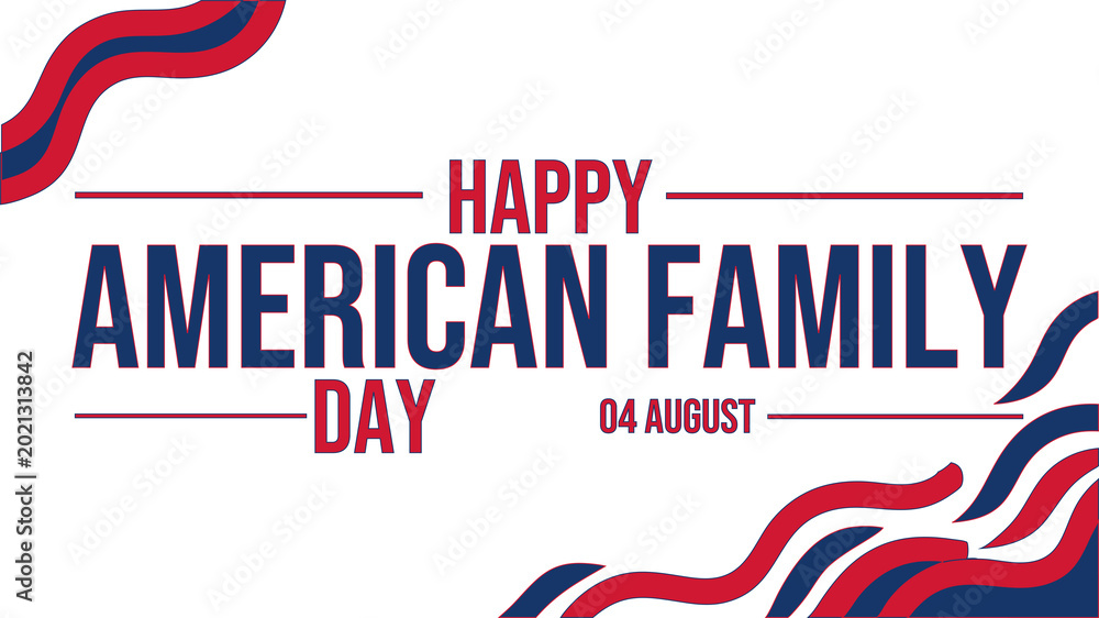 Fototapeta premium American Family Day typography design with classic USA theme illustration
