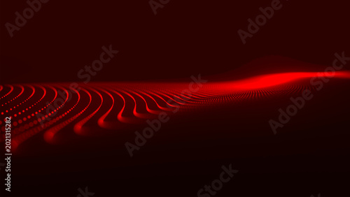 Photography An abstract digital wave of particles