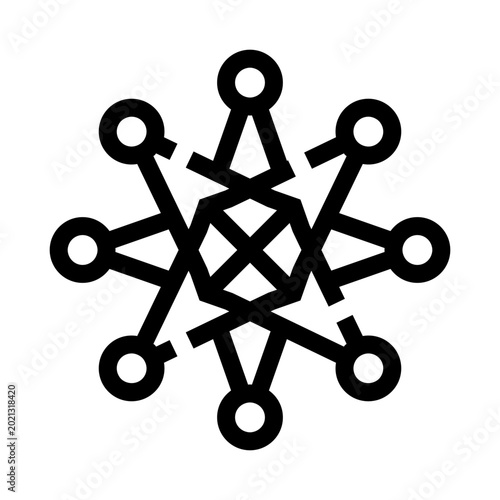 Fotografija Central network forming a complex system of interconnected nodes, transmitting d