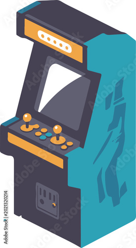 Vibrant Isometric Arcade Cabinet Icon