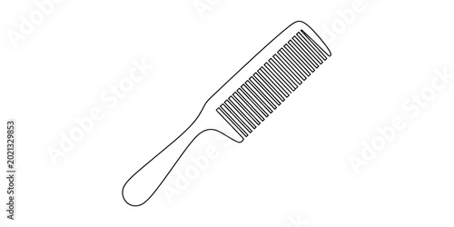 Photos Black outline illustration of a hair comb accessory for grooming and styling hai