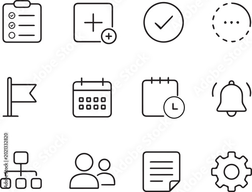 Simple and Minimalist Task Management Icon Pack