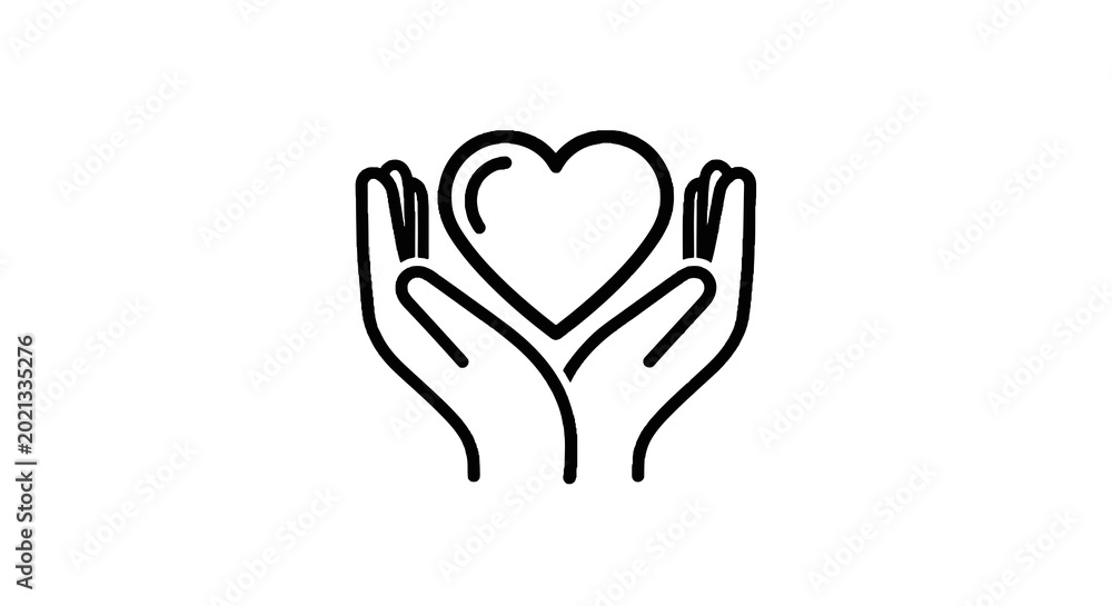 Obraz premium Hands holding a heart symbol.