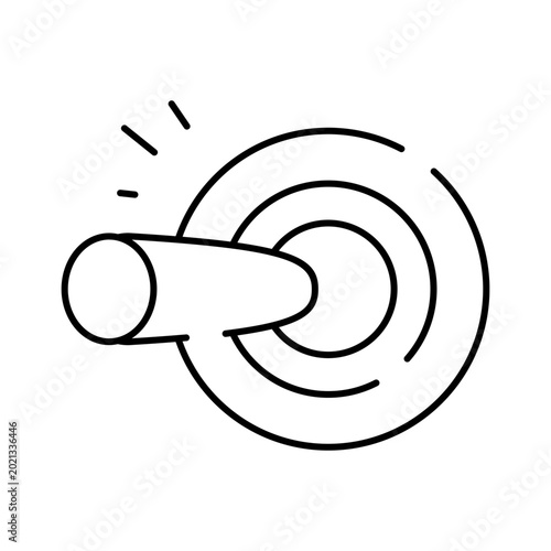 Φωτογραφία Arrow missing bullseye icon, representing aiming, challenge, and the process of