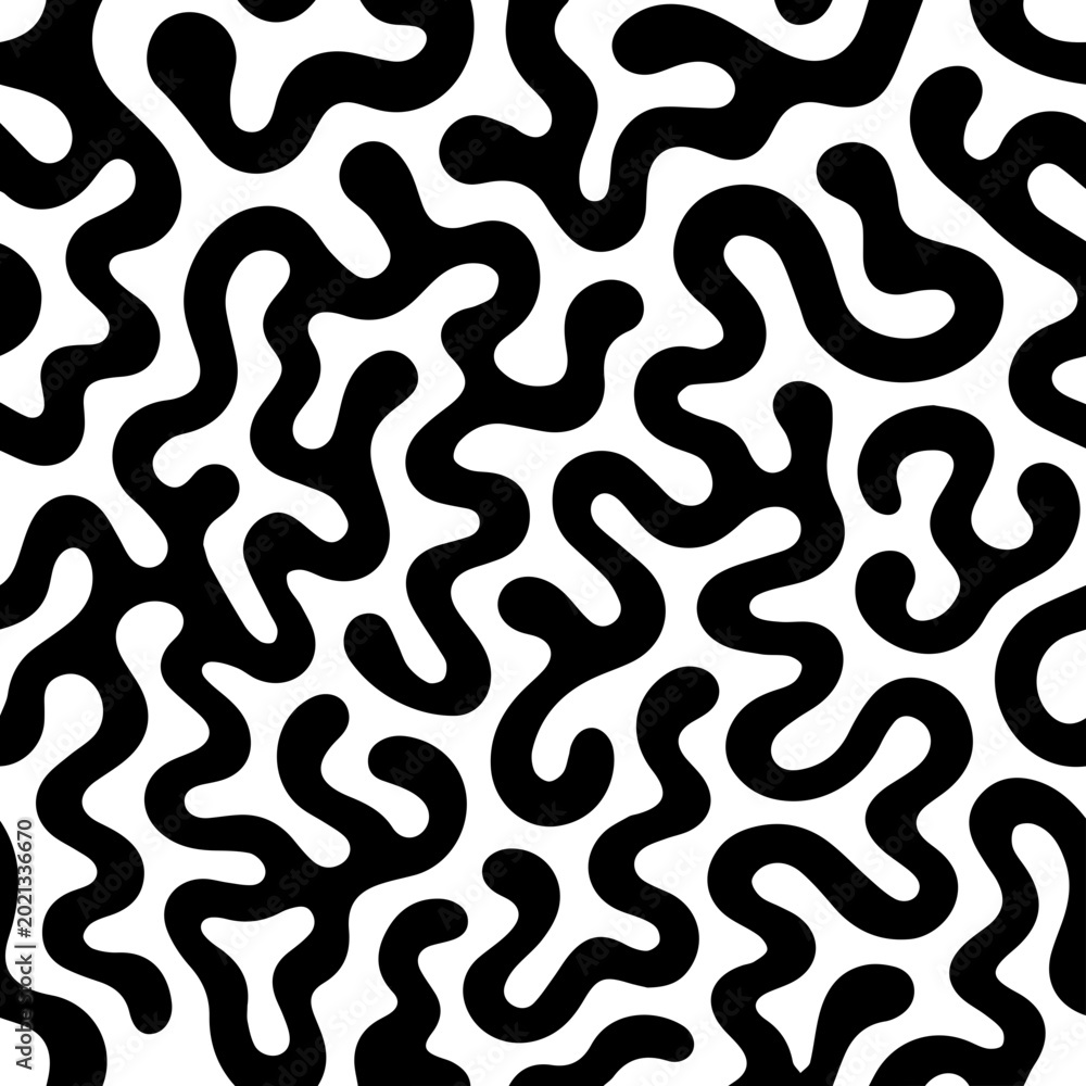 Fototapeta premium Abstract Black and White Doodle Pattern