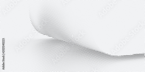 Abstract black halftone dot pattern on light background