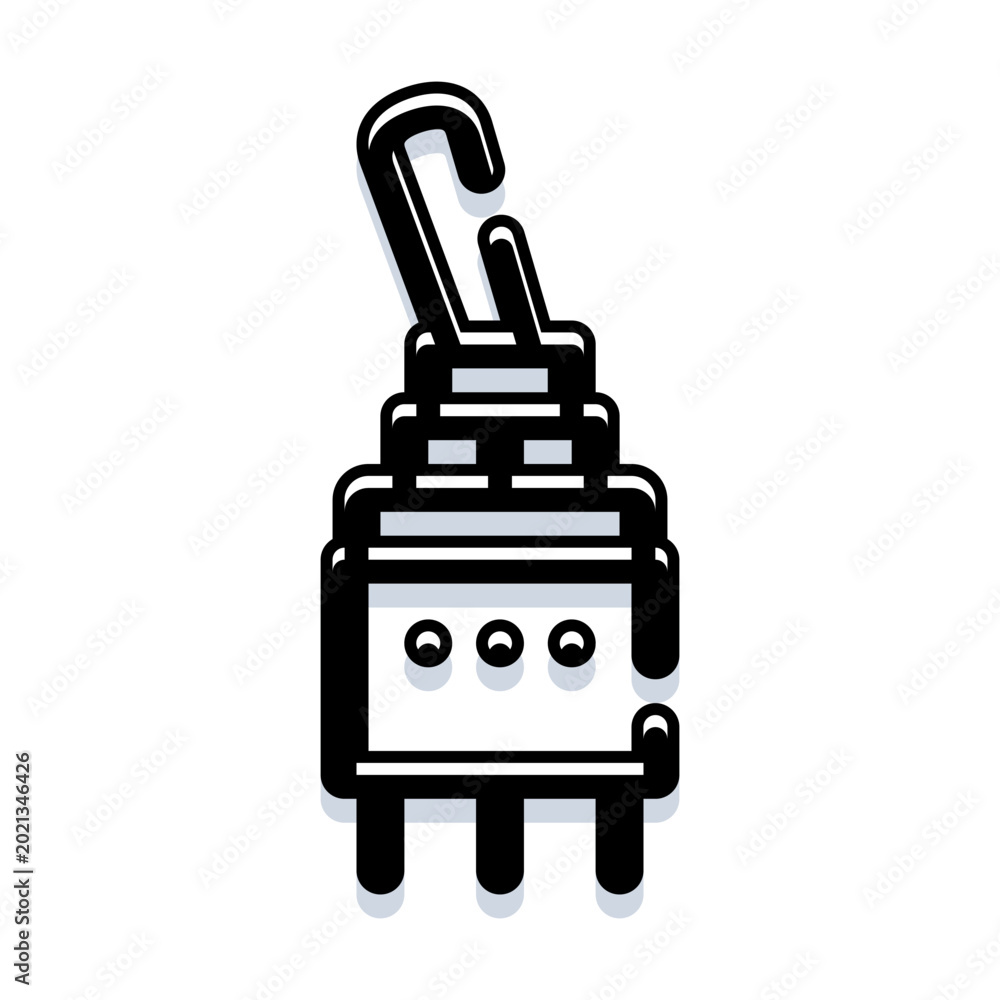 Obraz premium Toggle switch component providing control for electrical circuits, representing power activation, logic, and hardware manipulation in electronic systems