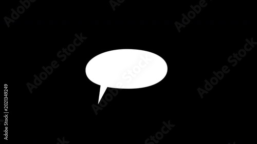 SPEECH BUBLE Animation of several buble models. Simple cloud shaped speech balloon on chroma key background for Explainer Videos