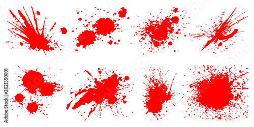 Obraz na płótnie Red ink splat and blood splatter vector illustration featuring grunge paint drip