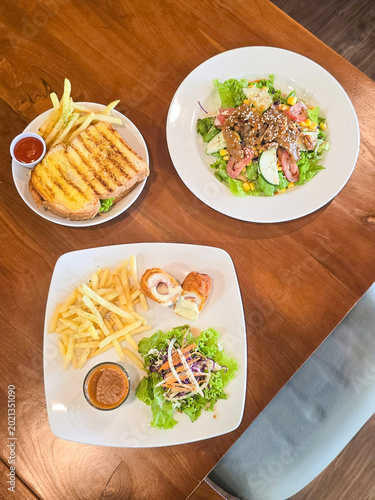 Food menu variety on the table
