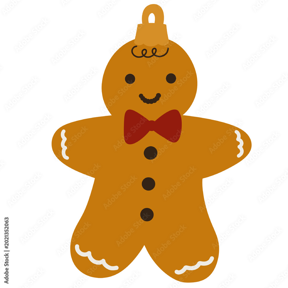 Obraz premium Gingerbread Man Christmas Ornament Illustration