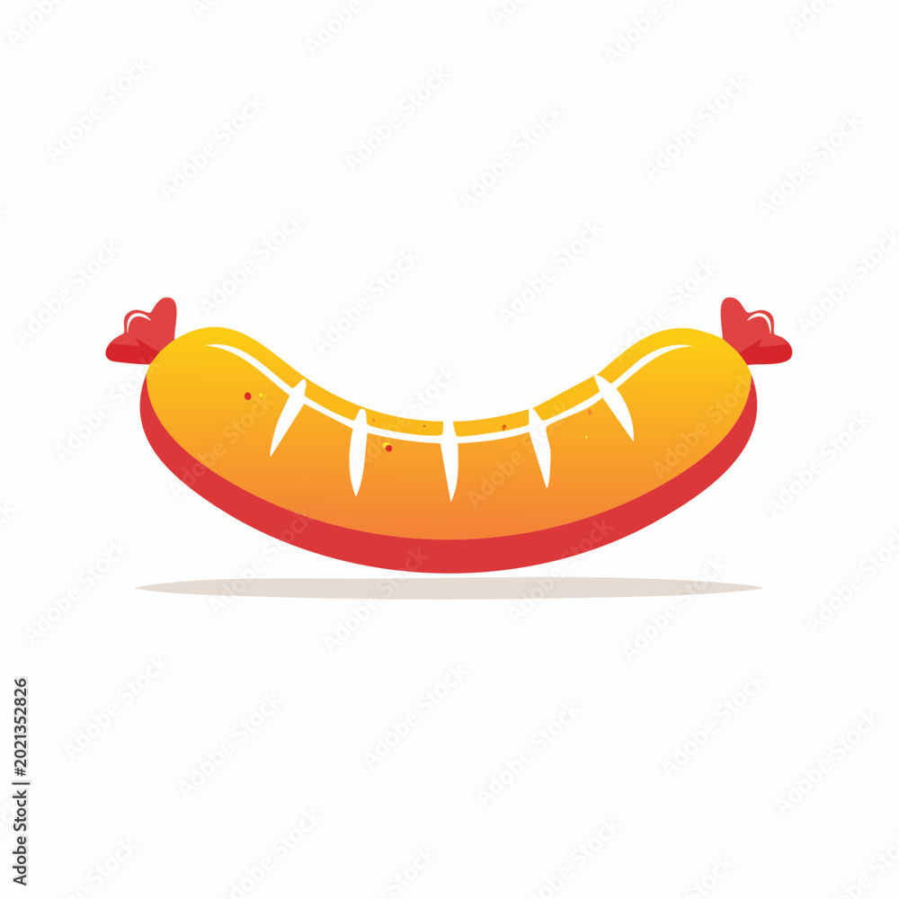 Fototapeta premium Stylized Sausage Illustration