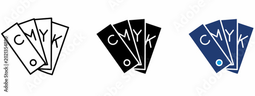 Fotografie CMYK Color Swatch Stroke icon collections.