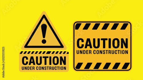 Tableau sur toile "UNDER CONSTRUCTION" is written in black