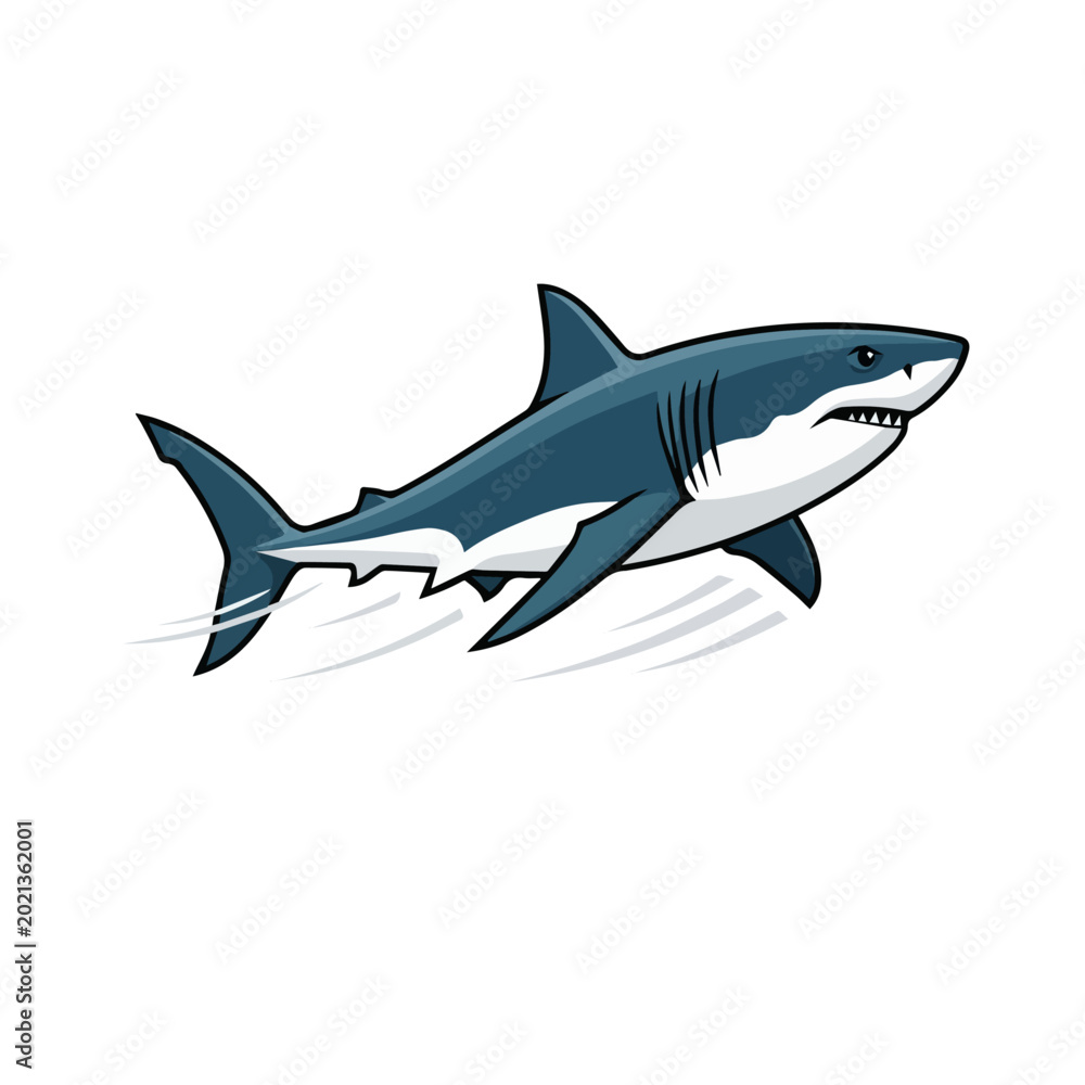 Fototapeta premium Simple Shark Silhouette Logo Vector | Modern Marine Predator Design