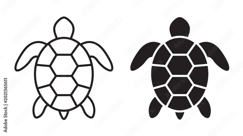 Obraz premium Turtle Silhouettes For Nature And Wildlife Concepts