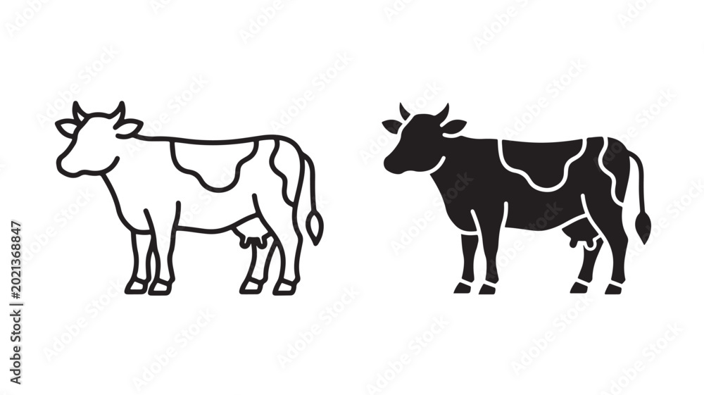 Fototapeta premium Cows Standing For Meat Industry Concepts