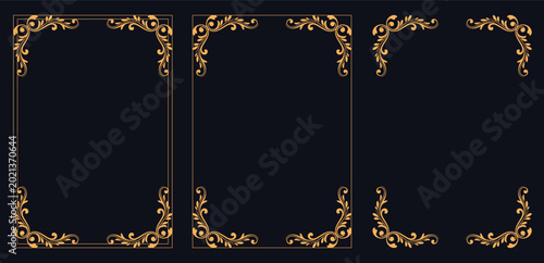 Foto Elegant Ornate Frame Design: A set of exquisite ornate frames, displaying an artistic and intricate design, offering a touch of vintage charm and sophisticated aesthetic