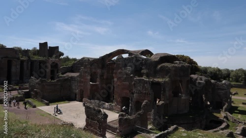 The remains of the Great Baths located within the archaeological site of Hadrian's Villa in Tivoli, near Rome.