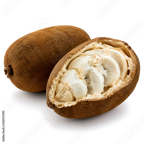 Fresh cupuaçu fruit isolated on white background