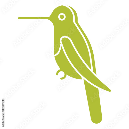 Картината върху платно Stylish hummingbird silhouette design