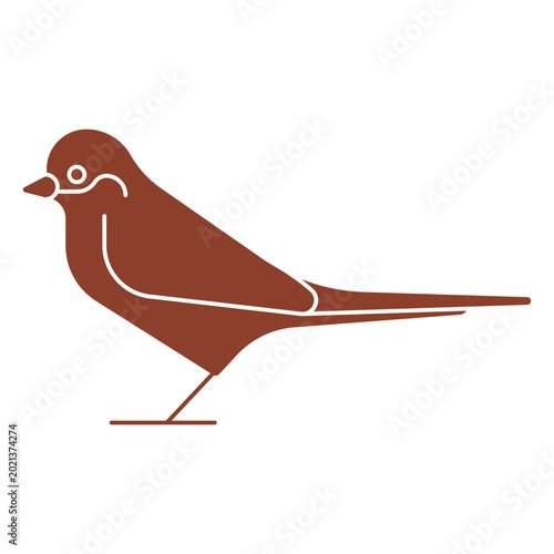 Fotografi Stylized bird silhouette design with geometric lines
