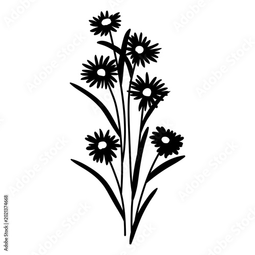 Canvastavla Elegant daisy bouquet illustration