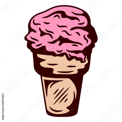 Canvas Print Playful ice cream cone illustration