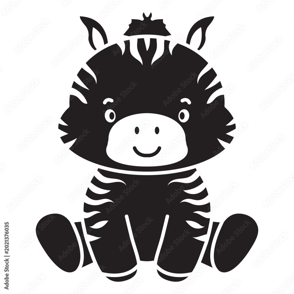 Fototapeta premium Black and white draw of a zebra