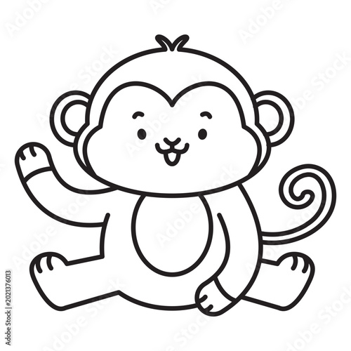 Photography Black drawing of a monkey