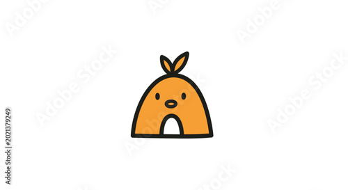 Cartoon orange bear face icon.