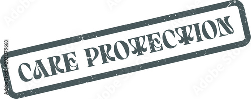 Foto Distressed Care Protection Stamp Mark Signifying Security Safeguarding and Assur