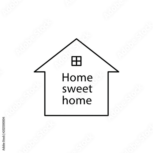 Line art house icon with 