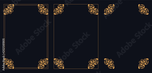 Εκτύπωση καμβά Elegant Frames with Ornate Embellishments:  A set of three elegantly designed frames featuring ornate corner embellishments