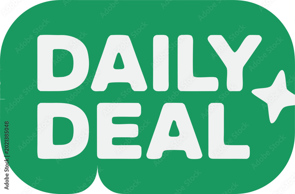 Naklejka premium Daily deal badge sticker with sparkle star vector design for promotional retail shopping web.