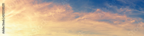 Seascape in the evening. Sunset over the sea with the beautiful blazing sky